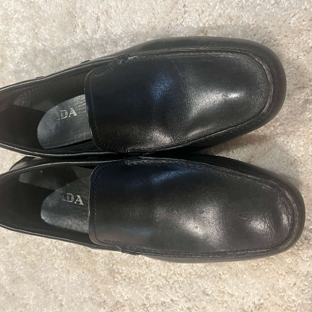 Prada Black Slip On Driving Loafer size10Leather - Picture 1 of 10
